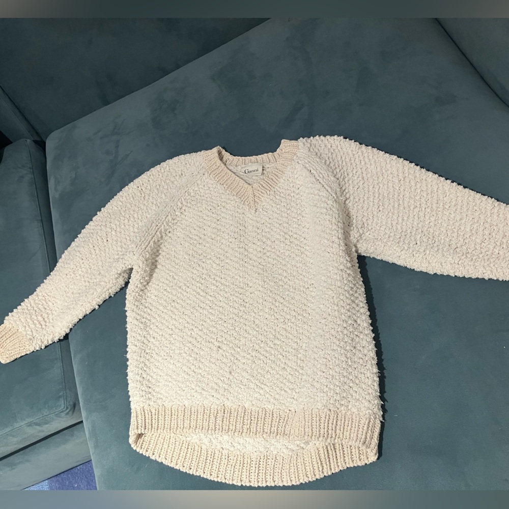 Cozy Ganni Knit Cream Sweater
